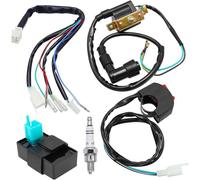 5 Wiring Loom Kill Switch Coil, CDI Spark Plug Rebuild Kit, Ignition Harness Cdi Box Spark, for 110cc 125cc 140cc Pit Bike, for ATV kazuma Tao Tao SSR Kick Start Engine Dirt Pit Bike Motorcycle Parts