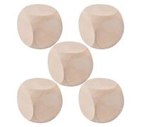 5 Wooden Dice Blanks, Wooden Dice Blanks, Vista Round Corner Cube Dice | 6 Sided Round Corner Dice for Unfinished Craft Dice, Board Game Party Supplies, Crafts
