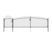 Vidaxl Garden Fence Gate With Spear Top 5X1.75 M Black Fence Gates