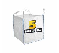 5 x 1 Ton Tonne FIBC Bulk Bag Heavy Duty for Garden Builder Waste Woven Jumbo (5 x)
