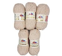 5 x 100 g Himalaya dolphin baby wool, knitting wool, yarn, knitting wool, 500 g, super bulky, Light Beige, 35_x_25 CM