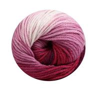 5 x 100 g Wollbiene Batik, 500 g Wool with Colour Gradient, Multicoloured, Knitting Wool, Crochet Wool (5300 Berry, White)