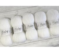 5 x 100g Baby Wool, Babycare 4 Ply Quality Acrylic Knitting Yarn Packs of Five