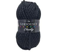 5 x 100g Balls Pack Deal Cygnet Seriously Super Chunky Wool Acrylic Yarn Shade Black 217
