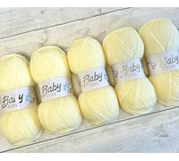 5 x 100g Woolcraft Babycare 4Ply Baby Wool (Lemon 702)