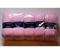 5 x 100g Woolcraft Dk Double Knitting Wool, Yarn (5 x 100g Baby Pink 2f79)