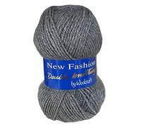 5 x 100g Woolcraft Dk Double Knitting Wool, Yarn (5 x 100g Charcoal 1003)