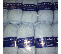 5 x 100g Woolcraft Dk Double Knitting Wool, Yarn (5 x 100g Cloud Blue 6f19)