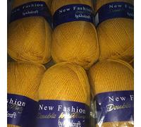 5 x 100g Woolcraft Dk Double Knitting Wool, Yarn (5 x 100g Mustard 140)