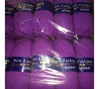 5 x 100g Woolcraft Dk Double Knitting Wool, Yarn (5 x 100g Violet 718)