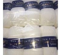 5 x 100g Woolcraft Dk Double Knitting Wool, Yarn (5 x 100g White 7f76)