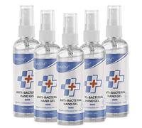 5 x 100ML Hand Sanitizer GEL 100ML (5 pack) Instant Hand Gel 75% Alcohol No Water Required