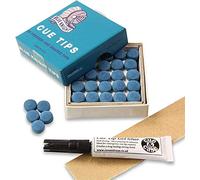 5 X 10mm Tweeten BLUE KNIGHT Leather Snooker Pool Cue Tips - FREE Sandpaper