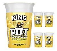 5 x 114g King Size Pot Noodle Original Curry Pasta Vegetarian Snack Food