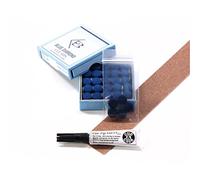 5 X 11mm Leather Blue Diamond Snooker Pool Cue Tips - FREE C&C Cue Tip Gel Glue