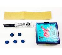 5 X 11mm Tweeten ELK MASTER Leather Snooker Pool Cue Tips - FREE C&C Cue Tip Gel Glue