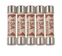 5 x 13A Plug Top Fuses BS1362 | 13 Amp Household Ceramic Cartridge Tube Fuse 240V/250V 6.3x25mm for UK Mains Electrical Appliances (5)