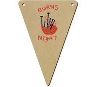 5 x 140mm 'Burns Night Party Celebrations' Wooden Bunting Flags (BN00080456)