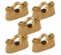 5 x 15mm Hospital Brackets Cast Brass Screw-On Wall Pipe Clips