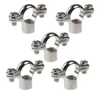 5 x 15mm Single Munsen Rings Clips Chrome Pipe Brackets M10 Thread