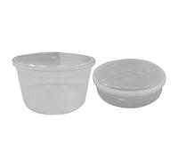 5 x 2000 ML with 5 x 4000 ML Clear Round Large Plastic Food Containers Storage Box Microwave & Freezer Safe Meal Prep Food Tubs Takeaway Containers with Airtight Lids for Kitchen