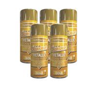 5 x 200ml Shimmering Metallic Gold Spray Paint Matt Gloss Wood Metal