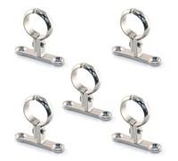 5 x 22mm Chrome Die Cast Schoolboard Pipe Clips Wall Bracket Screw-On Brass