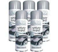 5 x 250ml Grey GLOSS Spray Paint Aerosol Auto Extreme Car Van Bike