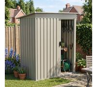 5 x 3 ft Metal Garden Storage Shed with Pent Roof & Lockable Door