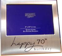 5" x 3" Happy 70th Birthday Photo Frame Occasion Gift Present 72270, silver