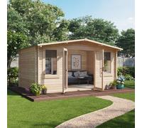 5 x 3 Pressure Treated Log Cabin - BillyOh Winchester Log Cabin - 28mm Thickness Wooden Log Cabin Summer House - 5m x 3m Alpine Style Garden Cabin