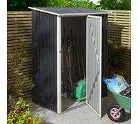 5 x 3 Rowlinson Trentvale Pent Metal Shed In Dark Grey - With Foundation Kit