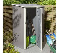 5 x 3 Rowlinson Trentvale Pent Metal Shed in Light Grey 6ft High - 5 x 3 Rowlinson Trentvale Pent Metal Shed in Light Grey With Foundation Kit and Ass