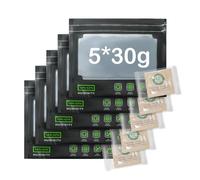 5 x 30 g Reusable Storage Bags Integrated Moisture Control (58-62%) + 5 x 10 g 62% RH 2-Way Moisture Control Included - with Odour Control + UV Protection