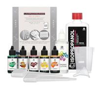 5 x 30 ml Octopus Fluids Alcohol Ink Complete Kit Leaves with Blending Solution, Alcohol Ink Paper and accessoreies for Fluid Art