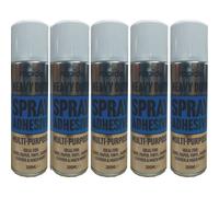 5 x 300ML Heavy Duty Adhesive Glue Spray Fabric Carpet Multi purpose