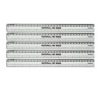 5 x 30cm/300mm/12” NATARAJ Clear Plastic Rulers Shatter Resistant School Office