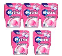 5 x 30pcs Extra Refreshers Bubblemint Sugarfree Chewing Gum Bottle