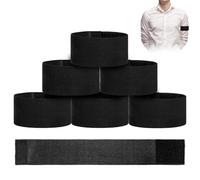 5 X 35cm/2 X 14 inch Mourning Bands for Badges, 6 PCS Funeral Mourning Band Elastic Adjustable Funeral Bands, Black Elastic Arm Band Mournings Armband for Mournings, Funerals, Memorial, Condolence