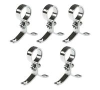 5 x 35mm Chrome Schoolboard Pipe Clips Pressed Brass Screw-On Brackets