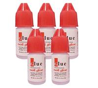 5 x 3g Pack Extra Strong Nail Glue Adhesive Bond Glue for Artificial Acrylic Nails Tips Professional Quality Salon Use by QTLINES