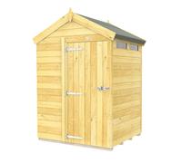 5 x 4 Feet Apex Security Shed - Single Door - L127 x W147 x H217 cm Buttercup Farm Brown One Size