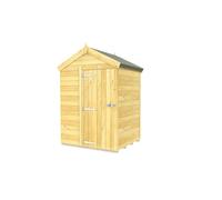 5 x 4 Feet Apex Shed - Single Door W/O Windows - L127 x W147 x H217 cm Buttercup Farm Brown One Size