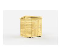 5 x 4 Feet Pent Shed - Single Door W/O Windows - L118 x W158 x H201 cm Buttercup Farm Brown One Size