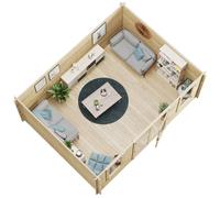 5 x 4 Pressure Treated Log Cabin - BillyOh Dorset Log Cabin - 44mm Thickness Wooden Log Cabin Summerhouse - 5m x 4m Reverse Apex Cabin