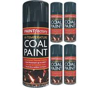 5 x 400ml Hi Heat Temperatur Black Coal Stove Wood Burner BBQ Spray