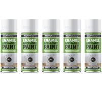 5 x 400ml White Gloss Enamel Paint Spray Appliance Aerosol DIY Wood Metal