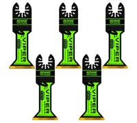 5 x 45mm Wide Bi-Metal Multi Tool Blade Extra Long Reach Titanium Coated | For Wood Nails Soft Metals. Compatible With Dremel Fein Multimaster Makita Dewalt Etc Oscillating Multitool Blade Cutter Saw