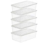 5 x 4L Shoe Container Set Lid Box Organizer Storage Transparent Durable Shoes UK