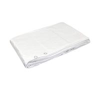 5 x 5 m White Tarpaulin Waterproof Heavy Duty Tarp Sheet Cover, Groundsheet - Waterproof, Weatherproof, Frost-Resistant, UV Protection, Universal, Multipurpose, Reinforced Eyelets